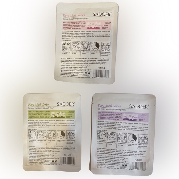 Bundle of 3 Sadoer Plant Mask Series NWT - Picture 2 of 5